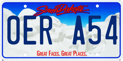 SD license plate 0ERA54