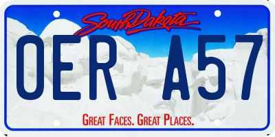 SD license plate 0ERA57