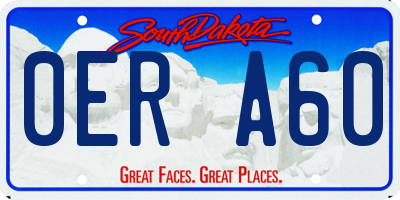 SD license plate 0ERA60