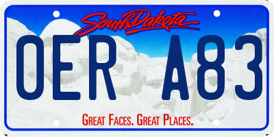 SD license plate 0ERA83