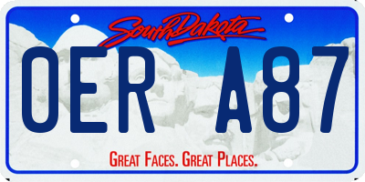 SD license plate 0ERA87