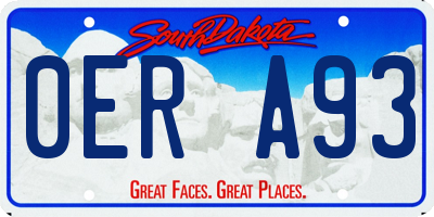 SD license plate 0ERA93