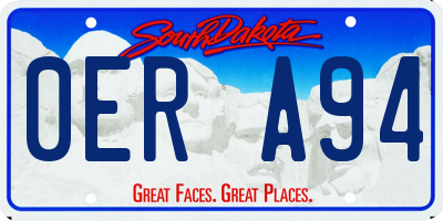 SD license plate 0ERA94