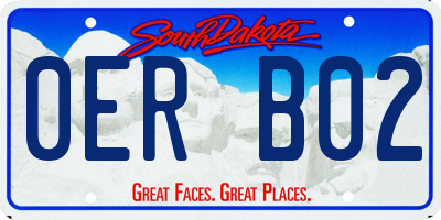 SD license plate 0ERB02