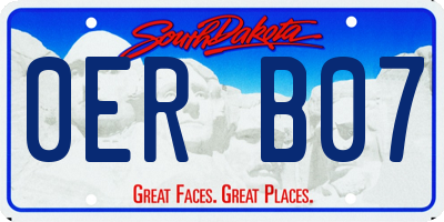 SD license plate 0ERB07