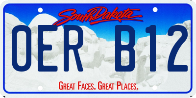 SD license plate 0ERB12