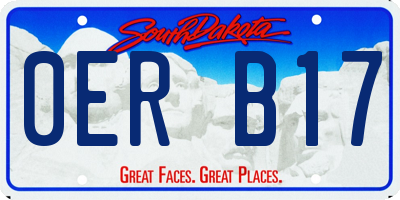 SD license plate 0ERB17