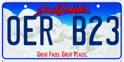 SD license plate 0ERB23