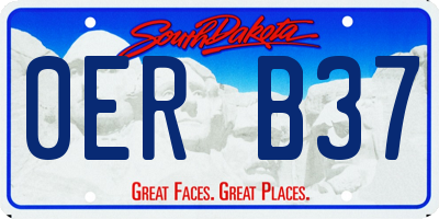SD license plate 0ERB37