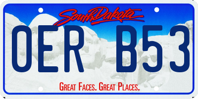 SD license plate 0ERB53