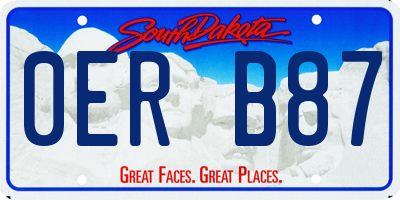 SD license plate 0ERB87