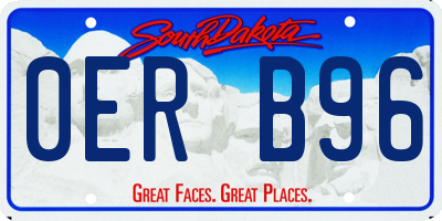 SD license plate 0ERB96