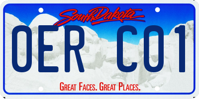 SD license plate 0ERC01