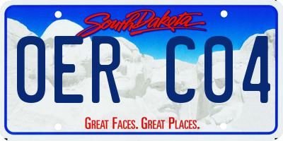 SD license plate 0ERC04