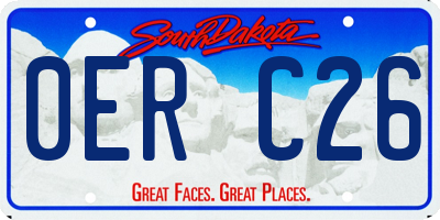 SD license plate 0ERC26