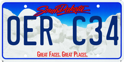 SD license plate 0ERC34