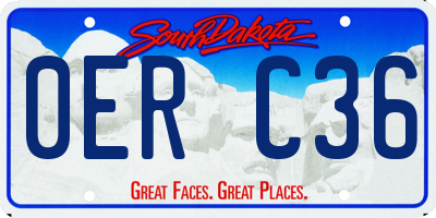 SD license plate 0ERC36