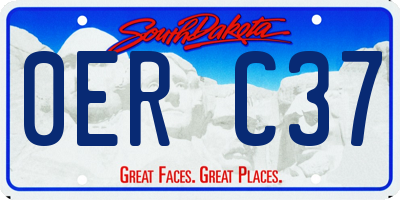 SD license plate 0ERC37