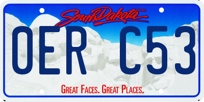 SD license plate 0ERC53