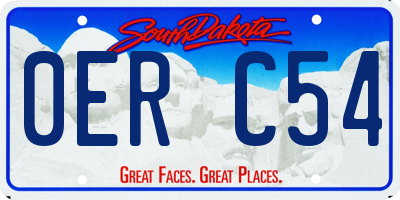 SD license plate 0ERC54