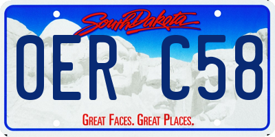 SD license plate 0ERC58