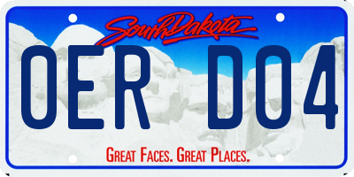 SD license plate 0ERD04