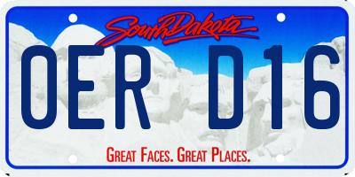 SD license plate 0ERD16
