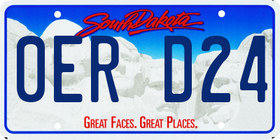 SD license plate 0ERD24