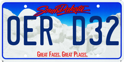 SD license plate 0ERD32