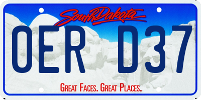 SD license plate 0ERD37