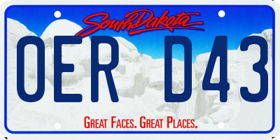 SD license plate 0ERD43