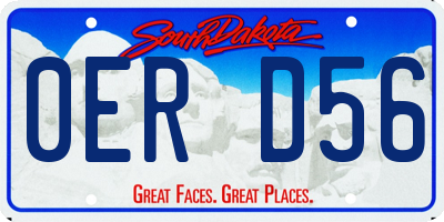 SD license plate 0ERD56