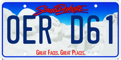 SD license plate 0ERD61