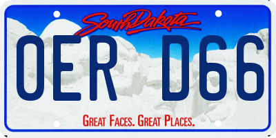 SD license plate 0ERD66