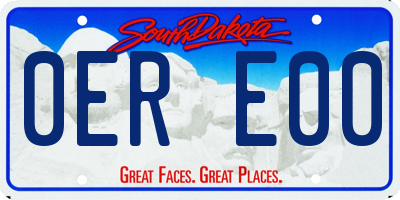 SD license plate 0ERE00