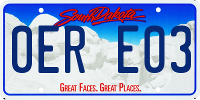 SD license plate 0ERE03