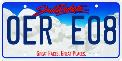 SD license plate 0ERE08