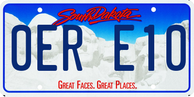 SD license plate 0ERE10
