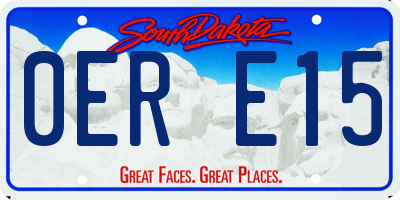 SD license plate 0ERE15