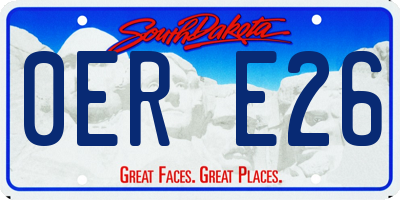 SD license plate 0ERE26