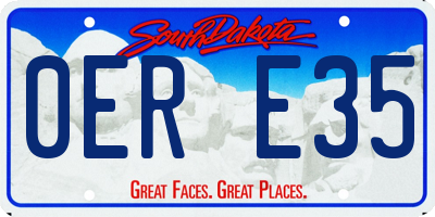 SD license plate 0ERE35