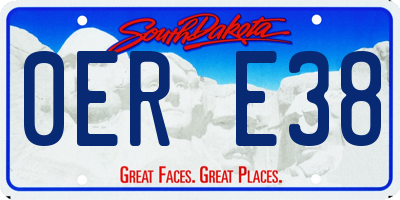 SD license plate 0ERE38