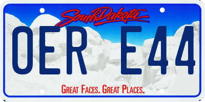 SD license plate 0ERE44