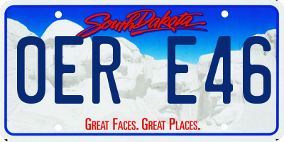 SD license plate 0ERE46
