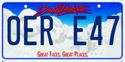 SD license plate 0ERE47