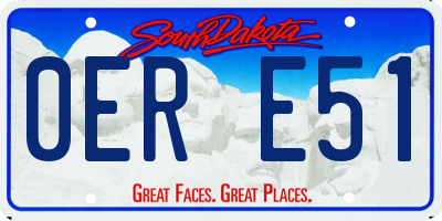 SD license plate 0ERE51