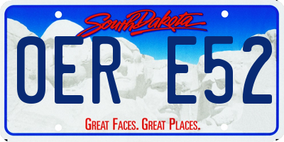 SD license plate 0ERE52