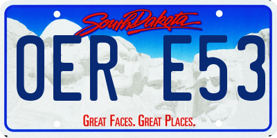 SD license plate 0ERE53