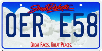 SD license plate 0ERE58