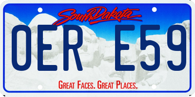 SD license plate 0ERE59